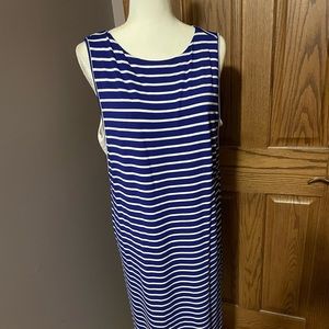 Chicos Blue and White Stripe Maxi dress, size 12.